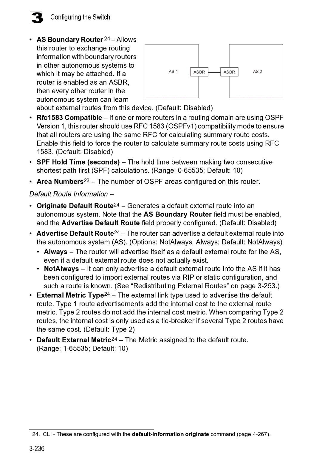 Microsoft ES4625, ES4649 manual 236, Default Route Information 