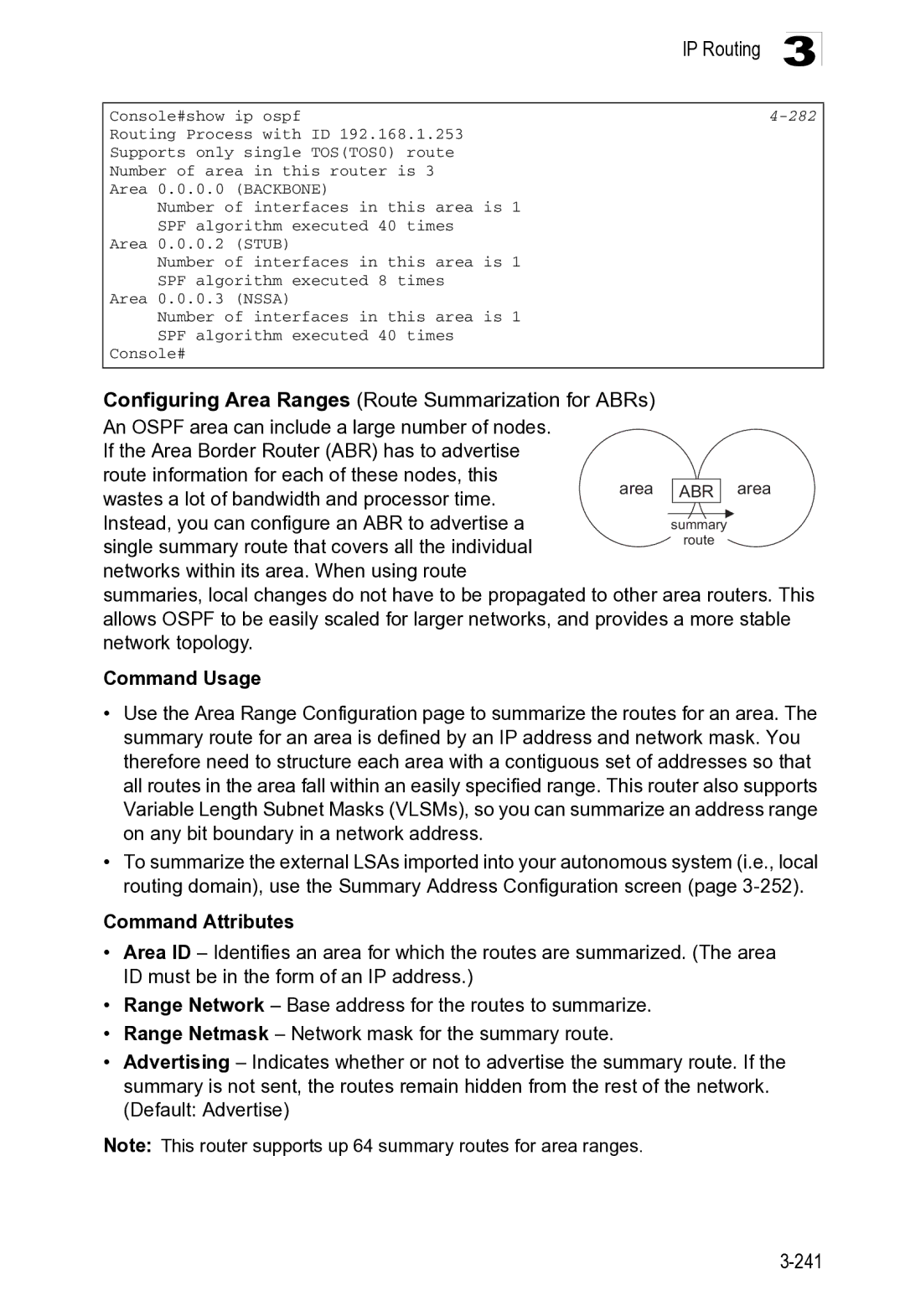 Microsoft ES4649 manual Wastes a lot of bandwidth and processor time, Instead, you can configure an ABR to advertise a, 282 