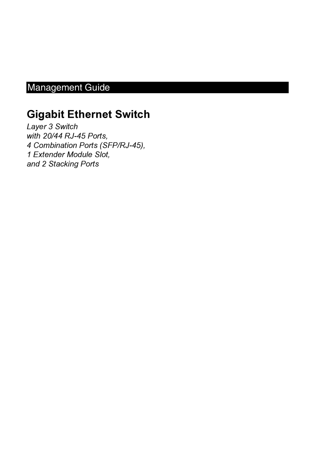 Microsoft ES4649, ES4625 manual Gigabit Ethernet Switch 