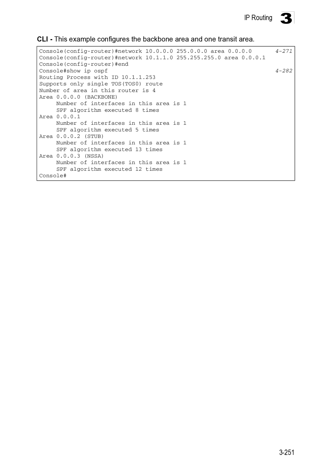 Microsoft ES4649, ES4625 manual Consoleconfig-router#network 10.0.0.0 255.0.0.0 area 