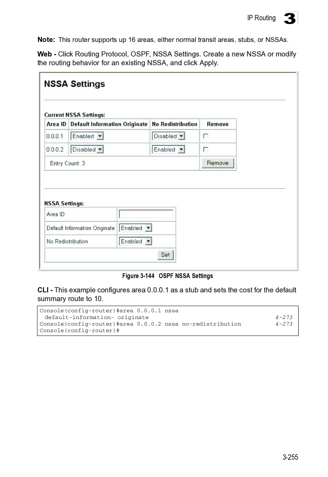 Microsoft ES4649, ES4625 manual Consoleconfig-router#area 0.0.0.2 nssa no-redistribution 