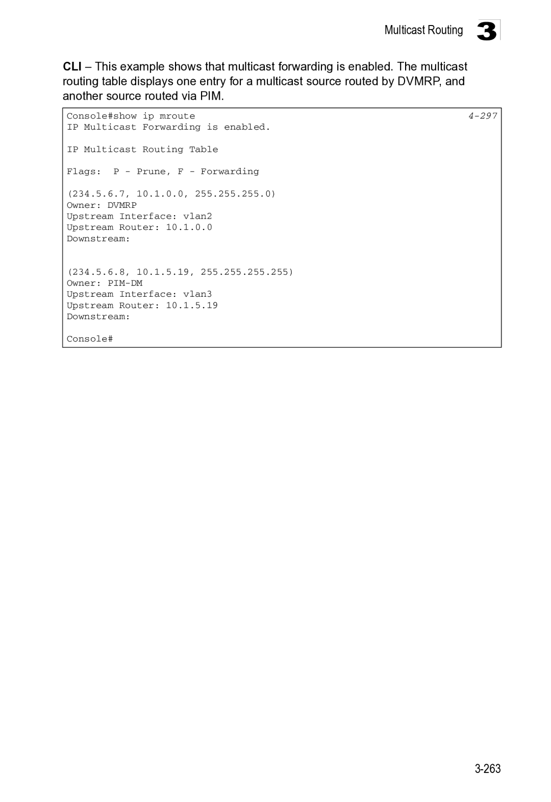 Microsoft ES4649, ES4625 manual Console#show Ip mroute 