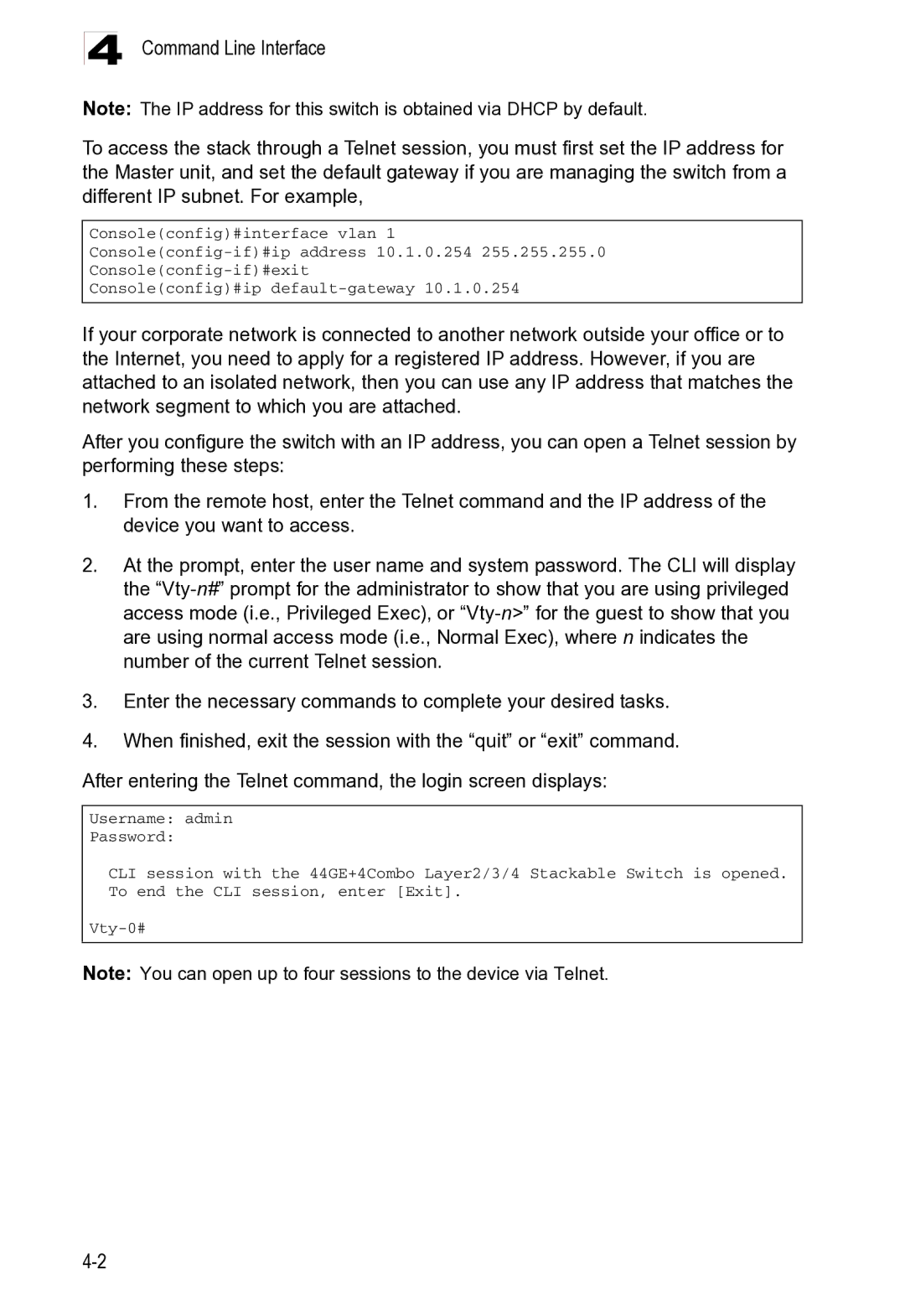 Microsoft ES4625, ES4649 manual Command Line Interface 