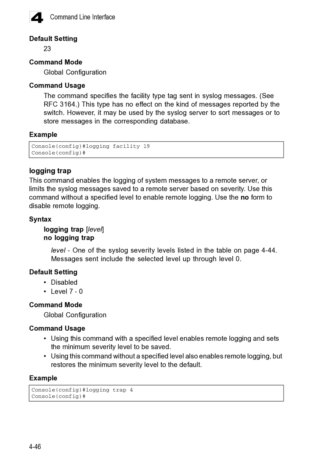 Microsoft ES4625, ES4649 manual Logging trap 