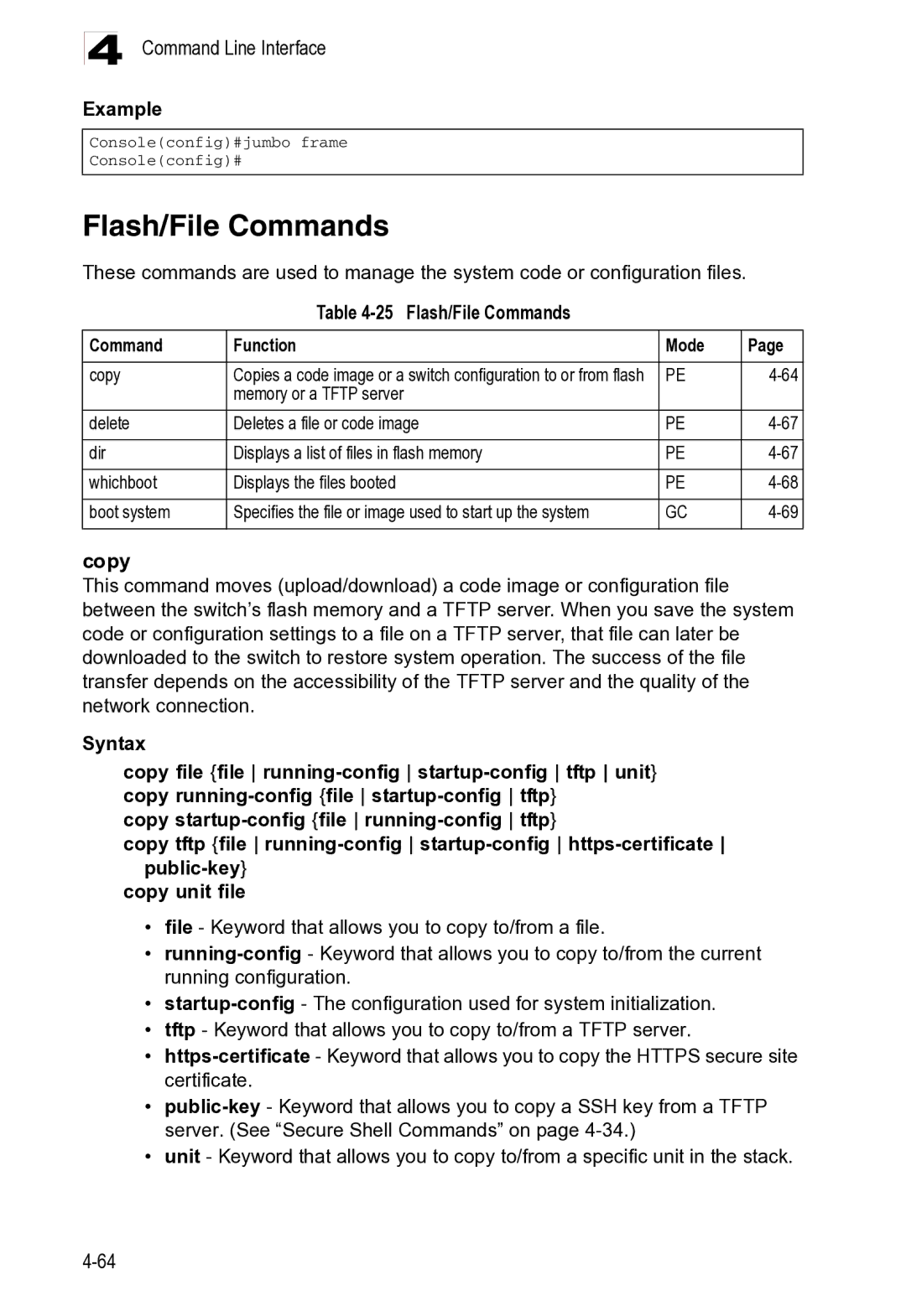 Microsoft ES4625, ES4649 manual Flash/File Commands, Command Line Interface 