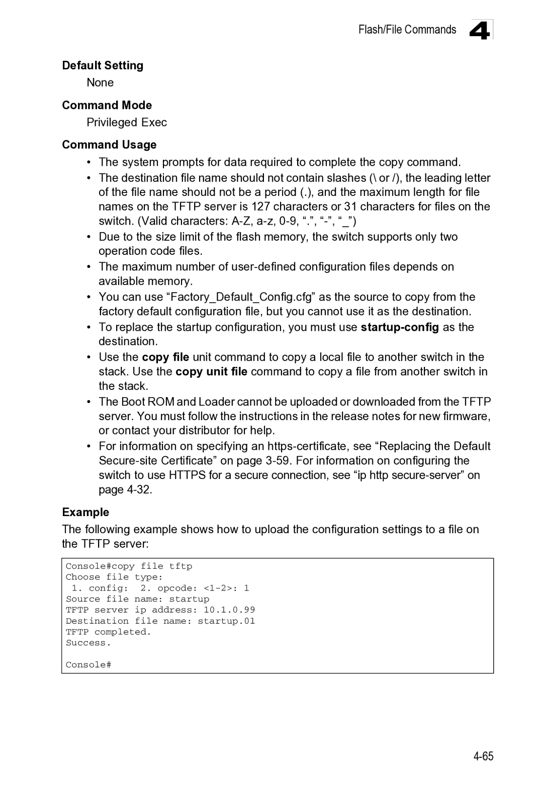 Microsoft ES4649, ES4625 manual Flash/File Commands 