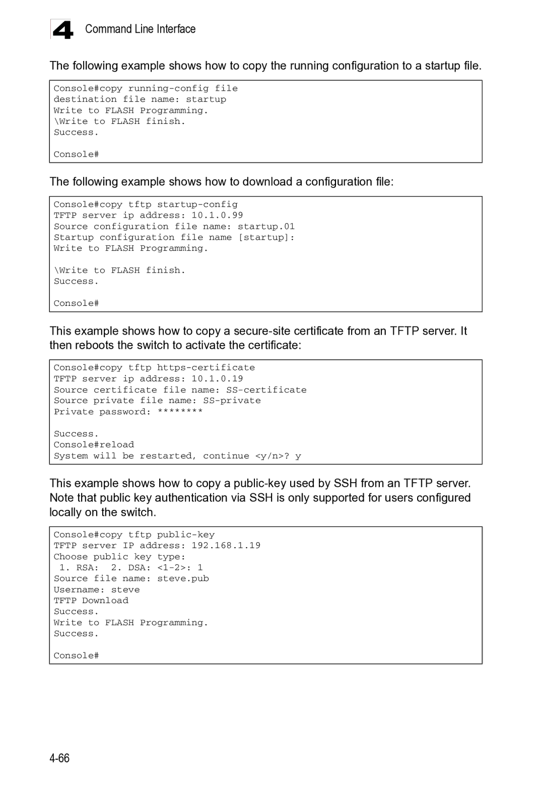 Microsoft ES4625, ES4649 manual Following example shows how to download a configuration file 