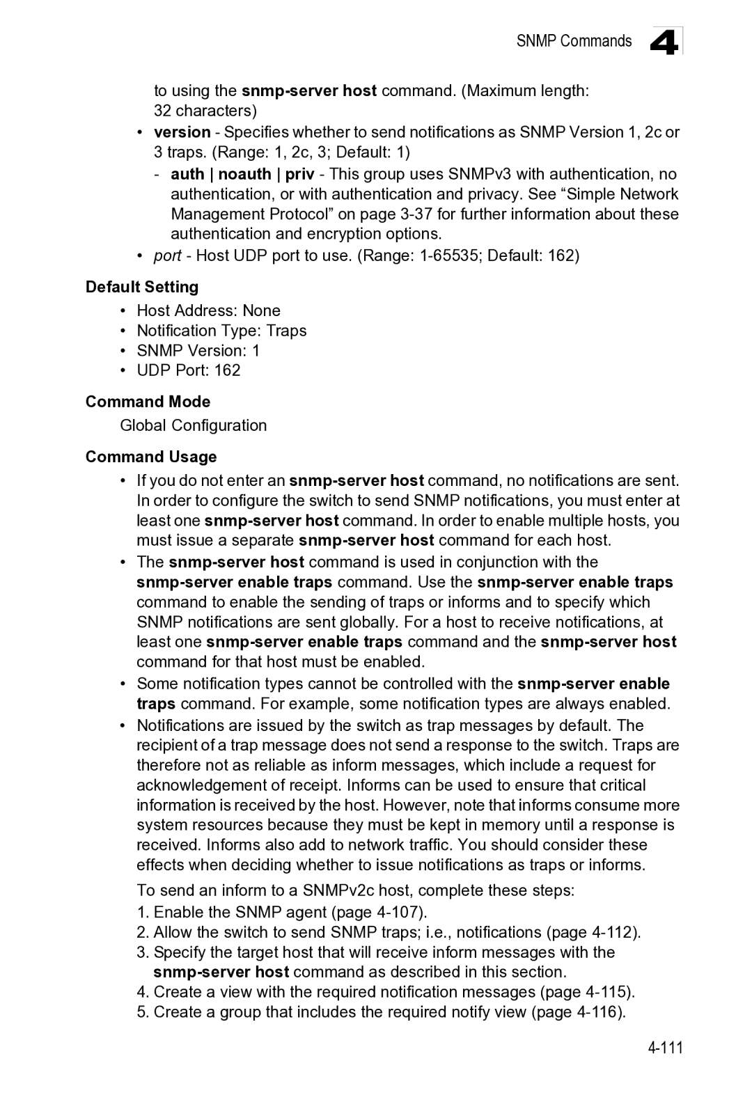 Microsoft ES4649, ES4625 manual Snmp Commands 