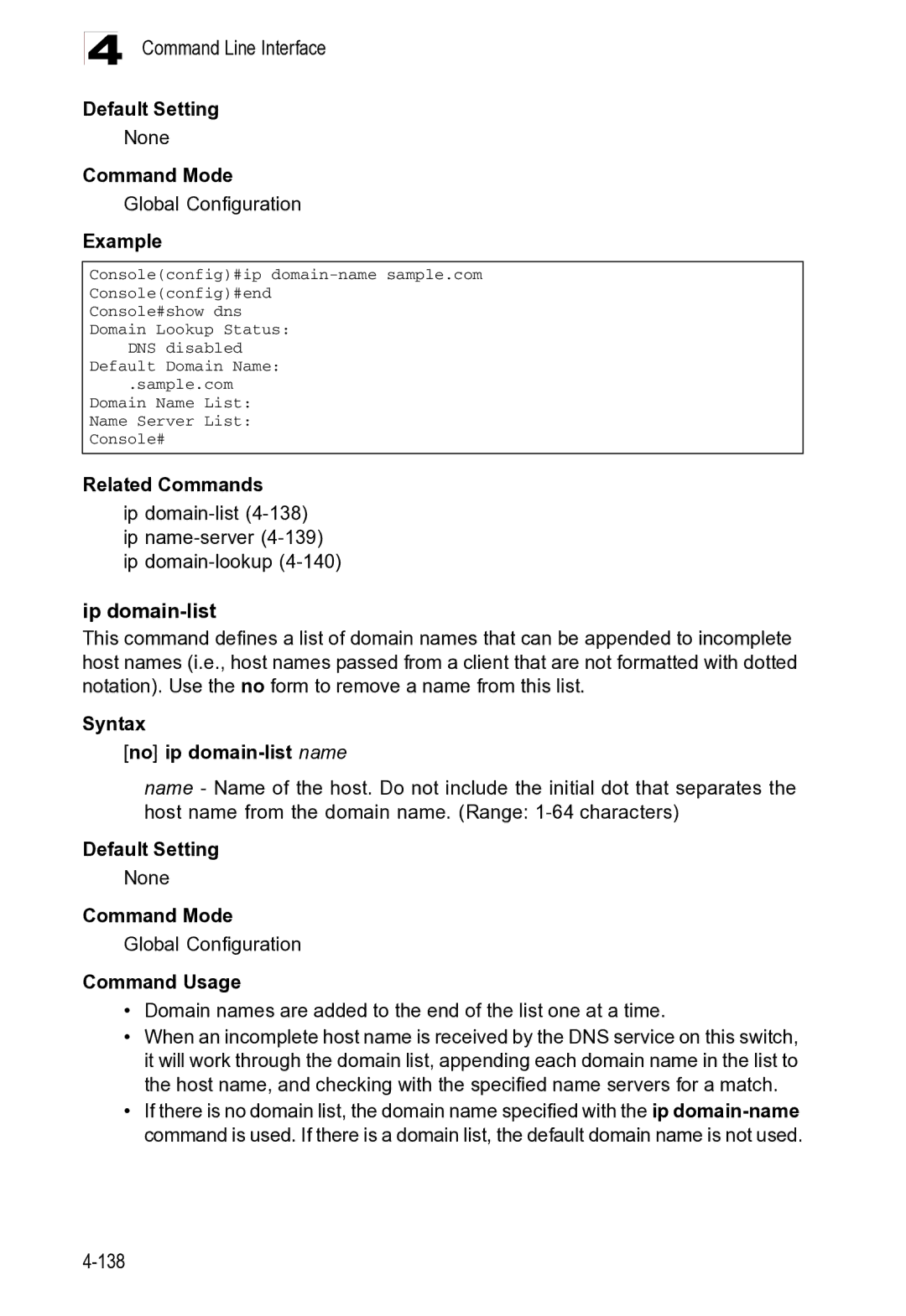 Microsoft ES4625, ES4649 manual Ip domain-list 