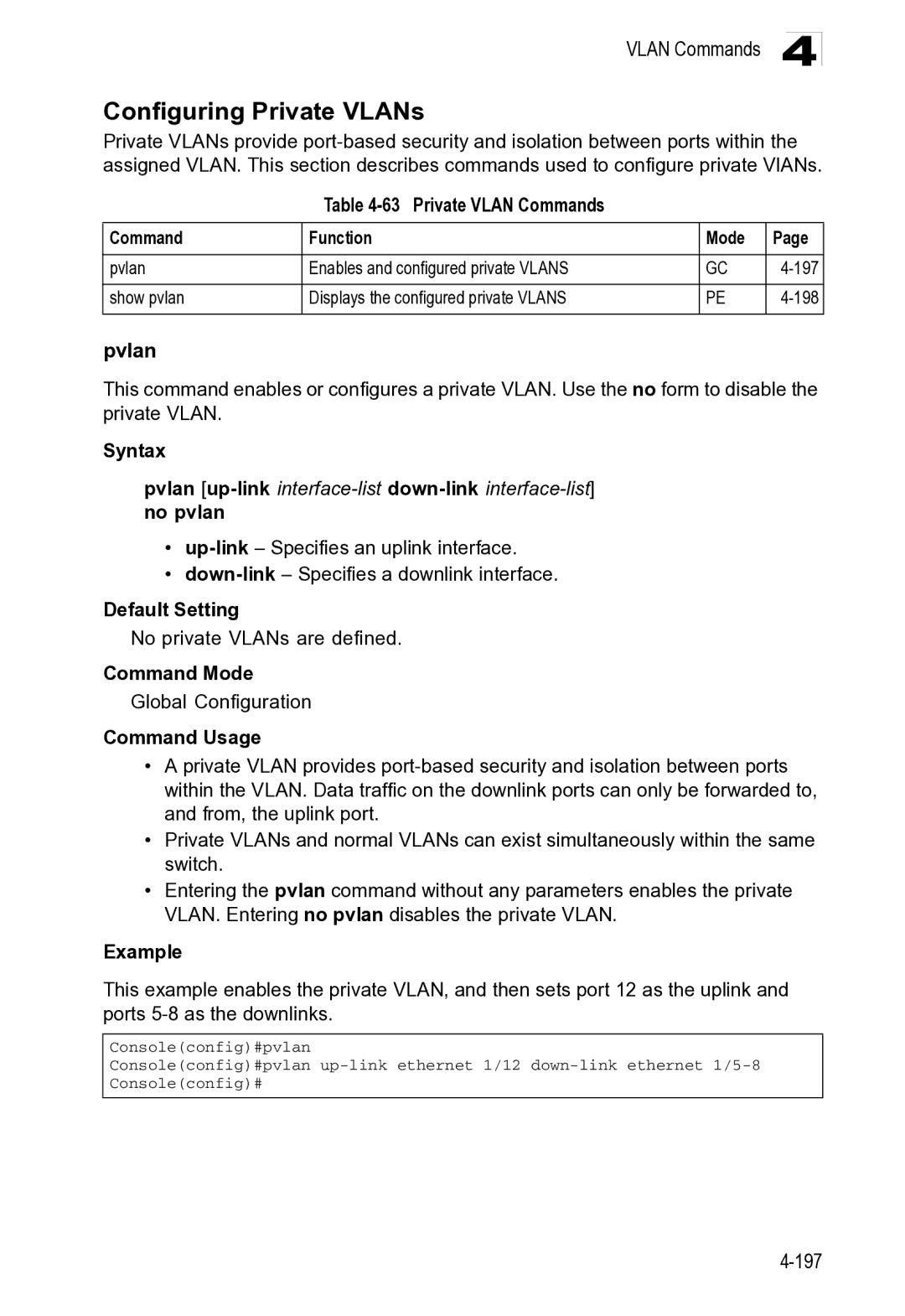 Microsoft ES4649, ES4625 manual Configuring Private VLANs 