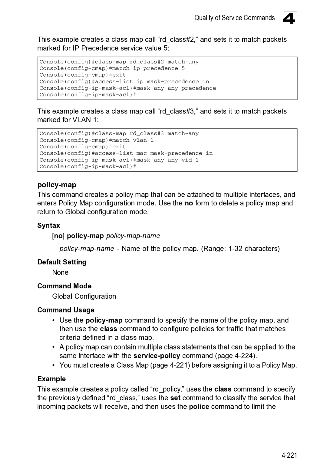 Microsoft ES4649, ES4625 manual Policy-map 