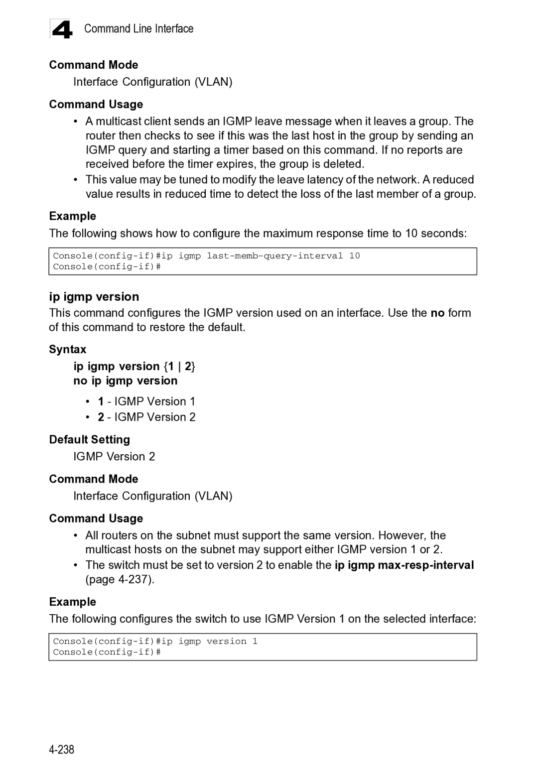 Microsoft ES4625, ES4649 manual Ip igmp version 