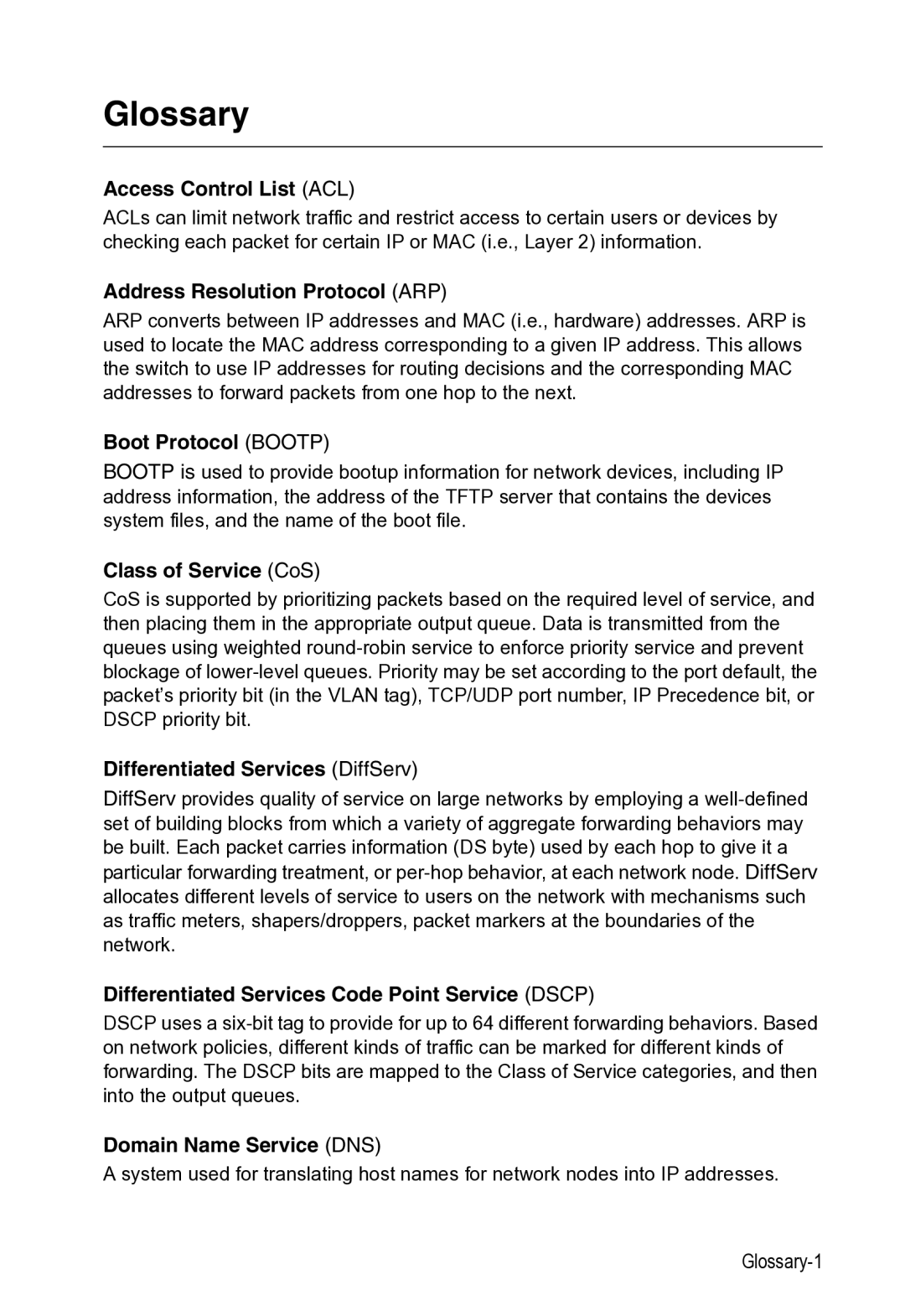 Microsoft ES4649, ES4625 manual Glossary-1 