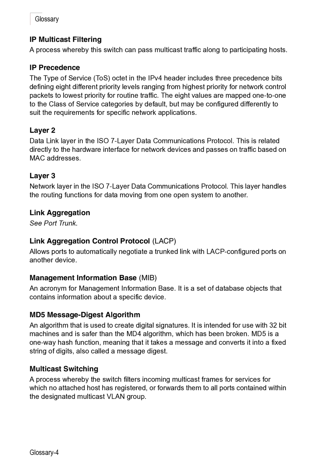 Microsoft ES4625, ES4649 manual Glossary-4, See Port Trunk 