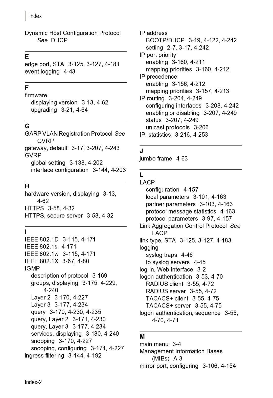 Microsoft ES4625, ES4649 manual Index-2, Gateway, default 3-17,3-207,4-243 