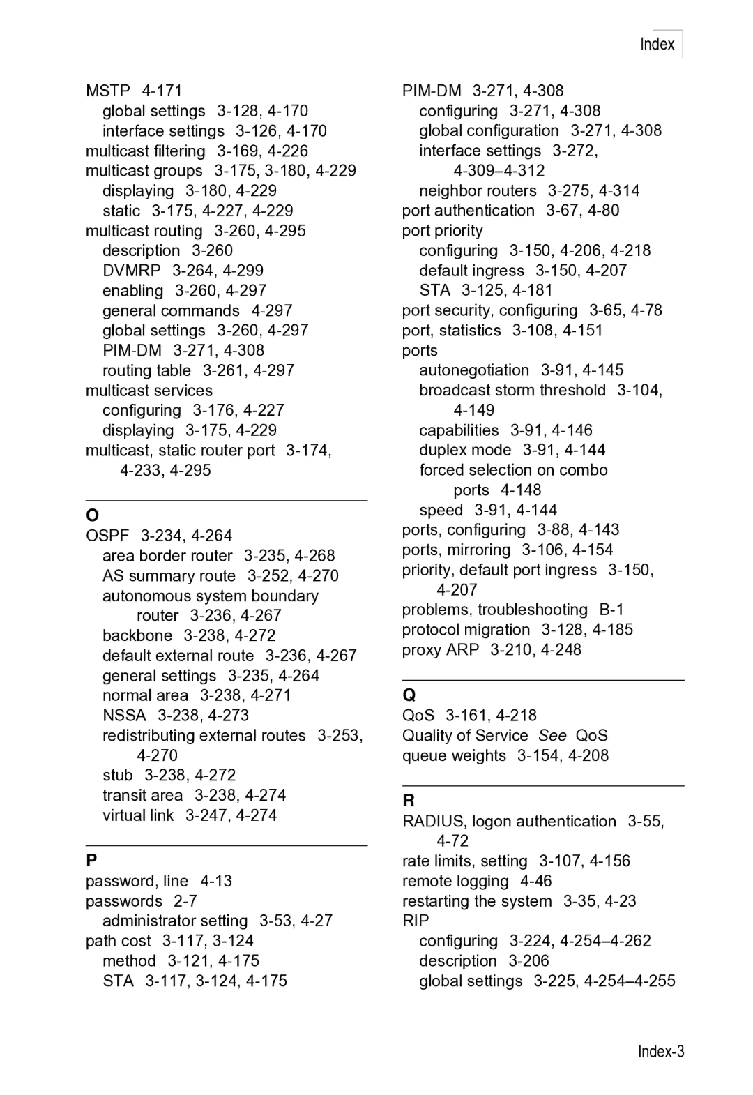 Microsoft ES4649, ES4625 manual Index-3 