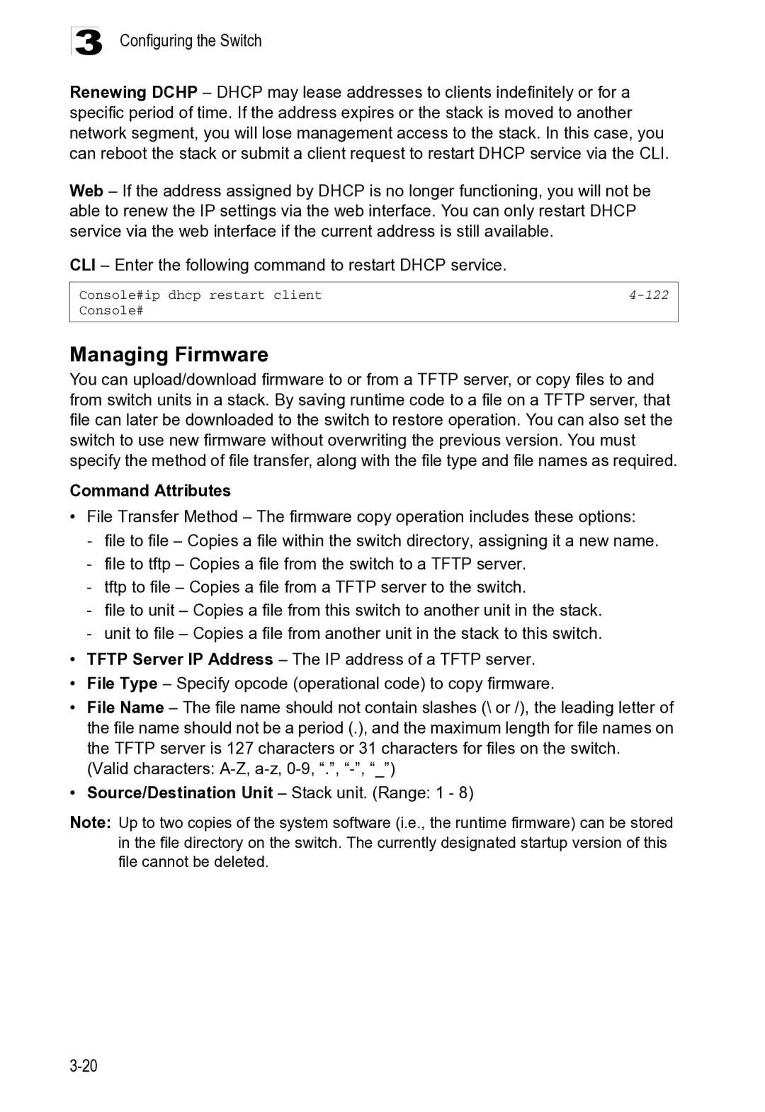 Microsoft ES4625, ES4649 manual Managing Firmware, Configuring the Switch 