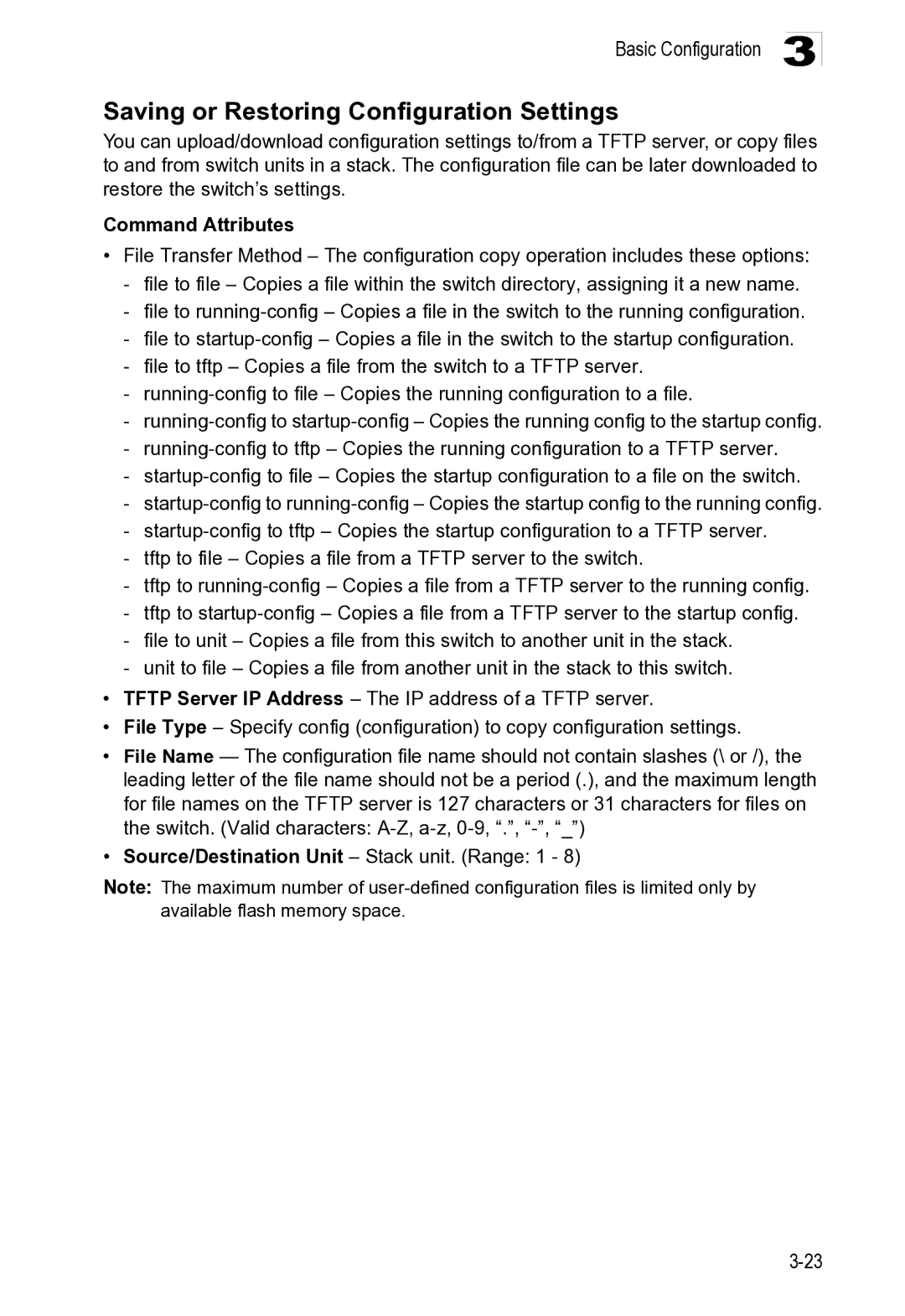 Microsoft ES4649, ES4625 manual Saving or Restoring Configuration Settings, Basic Configuration 