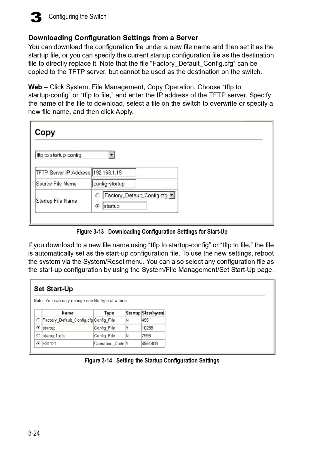 Microsoft ES4625, ES4649 manual Setting the Startup Configuration Settings 