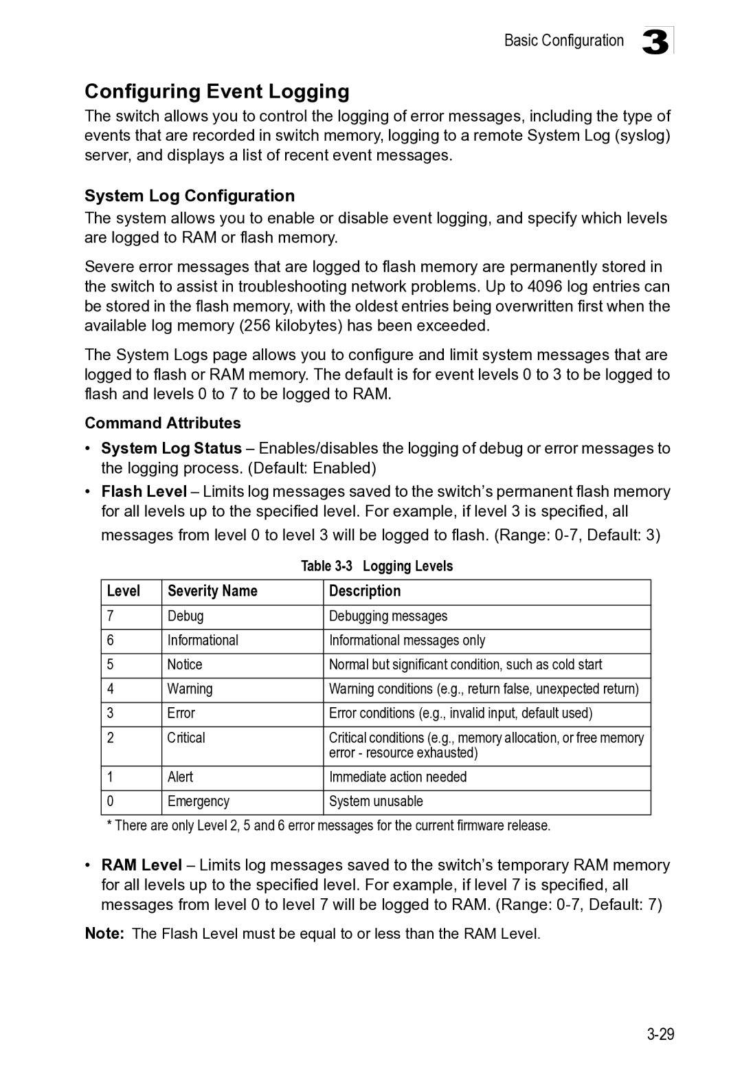 Microsoft ES4649, ES4625 manual Configuring Event Logging, Critical, Error resource exhausted 