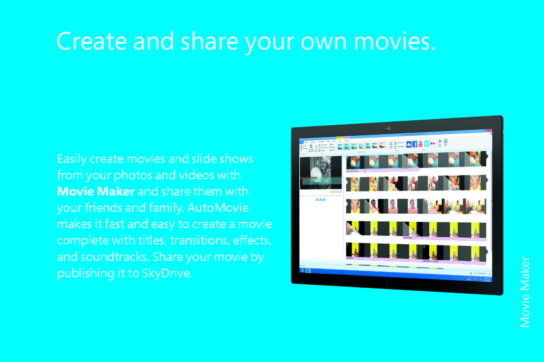 Microsoft WN700388, FQC06913, WN700404, FQC05940, 5VR00001, FQC-05956, FQC05956, FQC05976 manual Create and share your own movies 