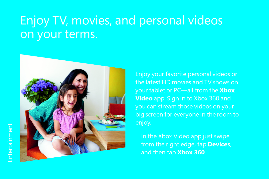 Microsoft FQC06913, WN700388, WN700404, FQC05940, 5VR00001, FQC-05956 manual Enjoy TV, movies, and personal videos on your terms 