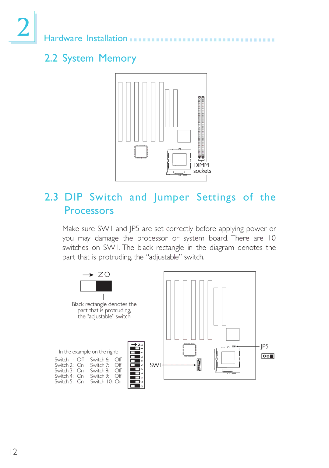 Microsoft G7VP2 manual Example on the right Switch Off 