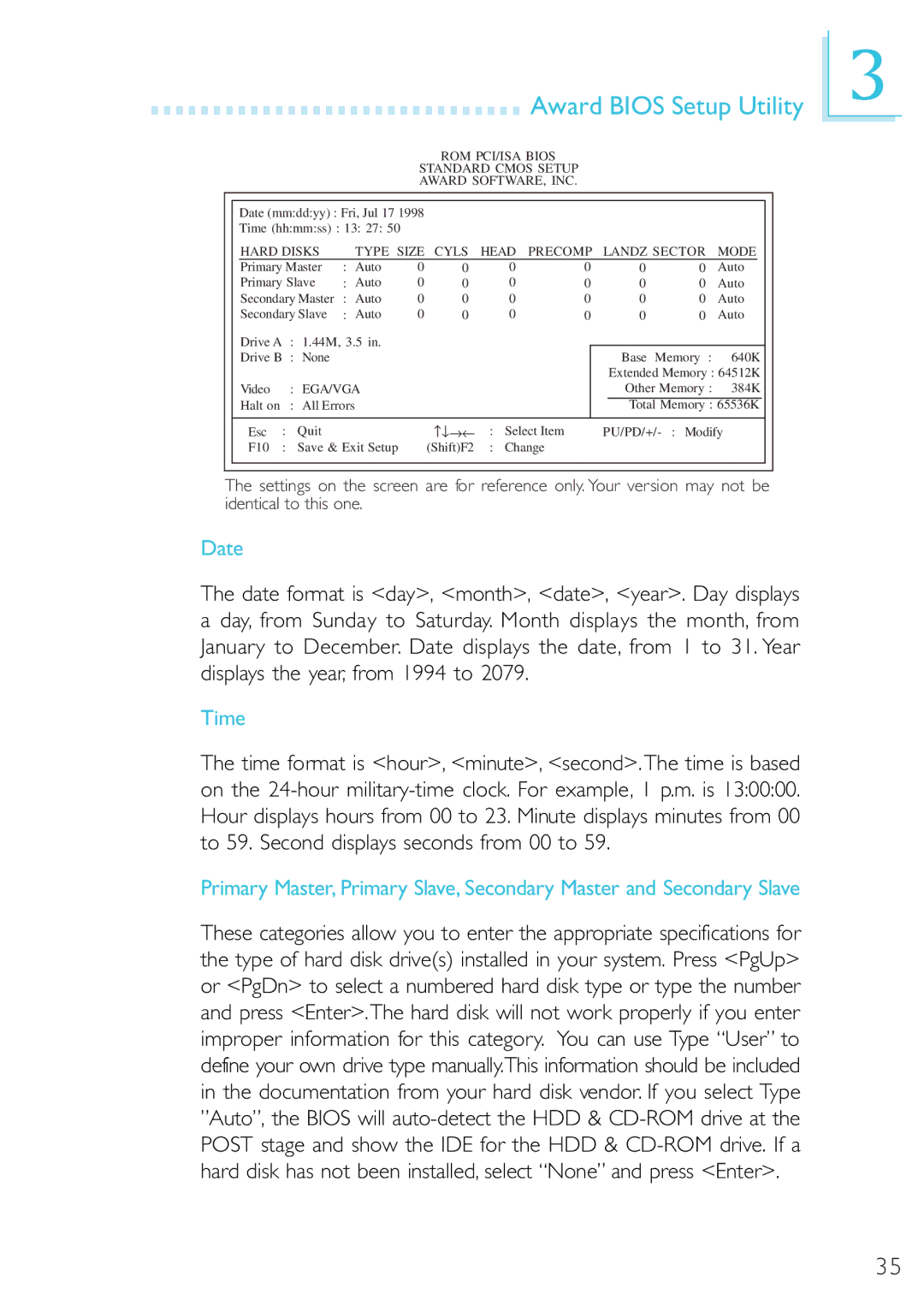 Microsoft G7VP2 manual Date, Time 