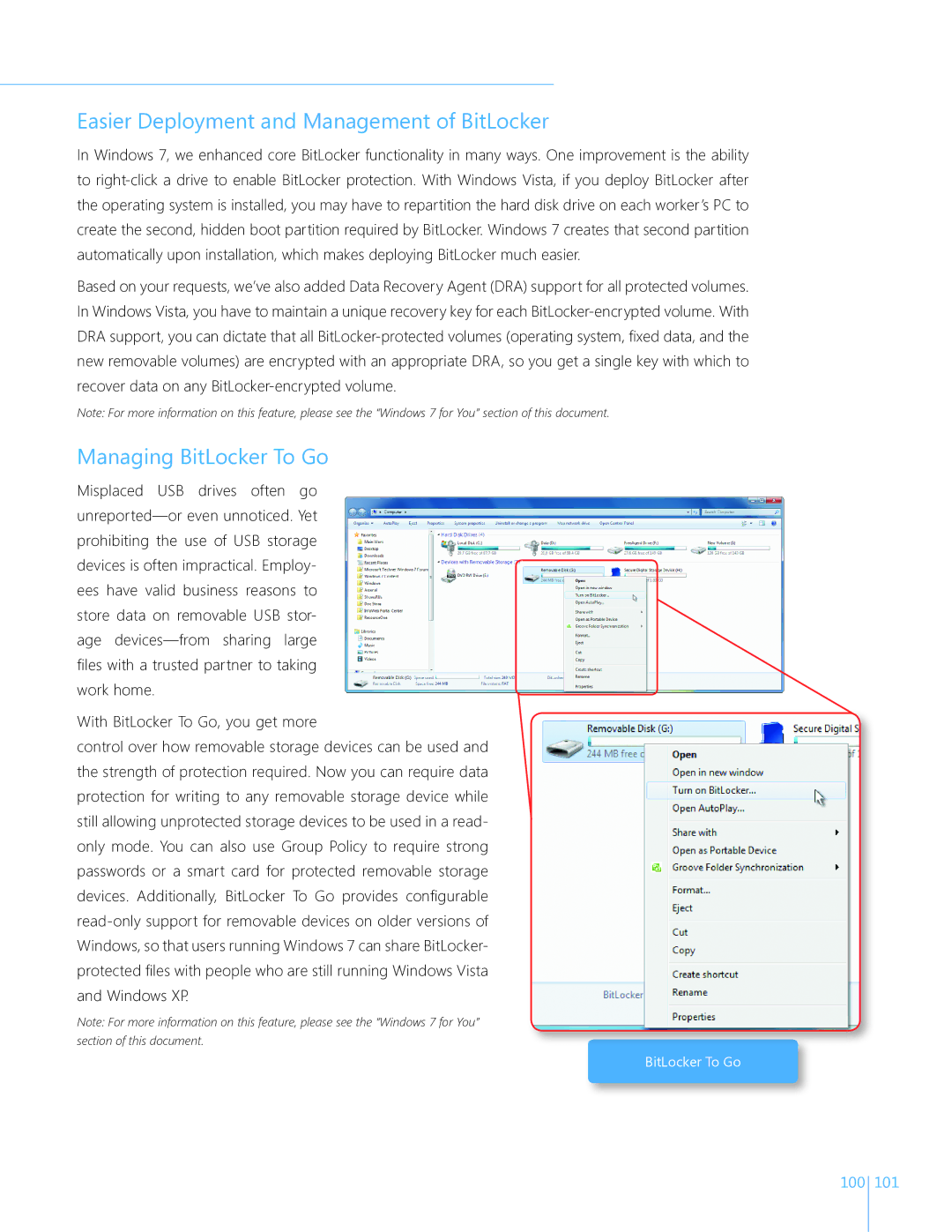 Microsoft GLC-01809, GLC00182, GLC01878, GLC00184 Easier Deployment and Management of BitLocker, Managing BitLocker To Go 