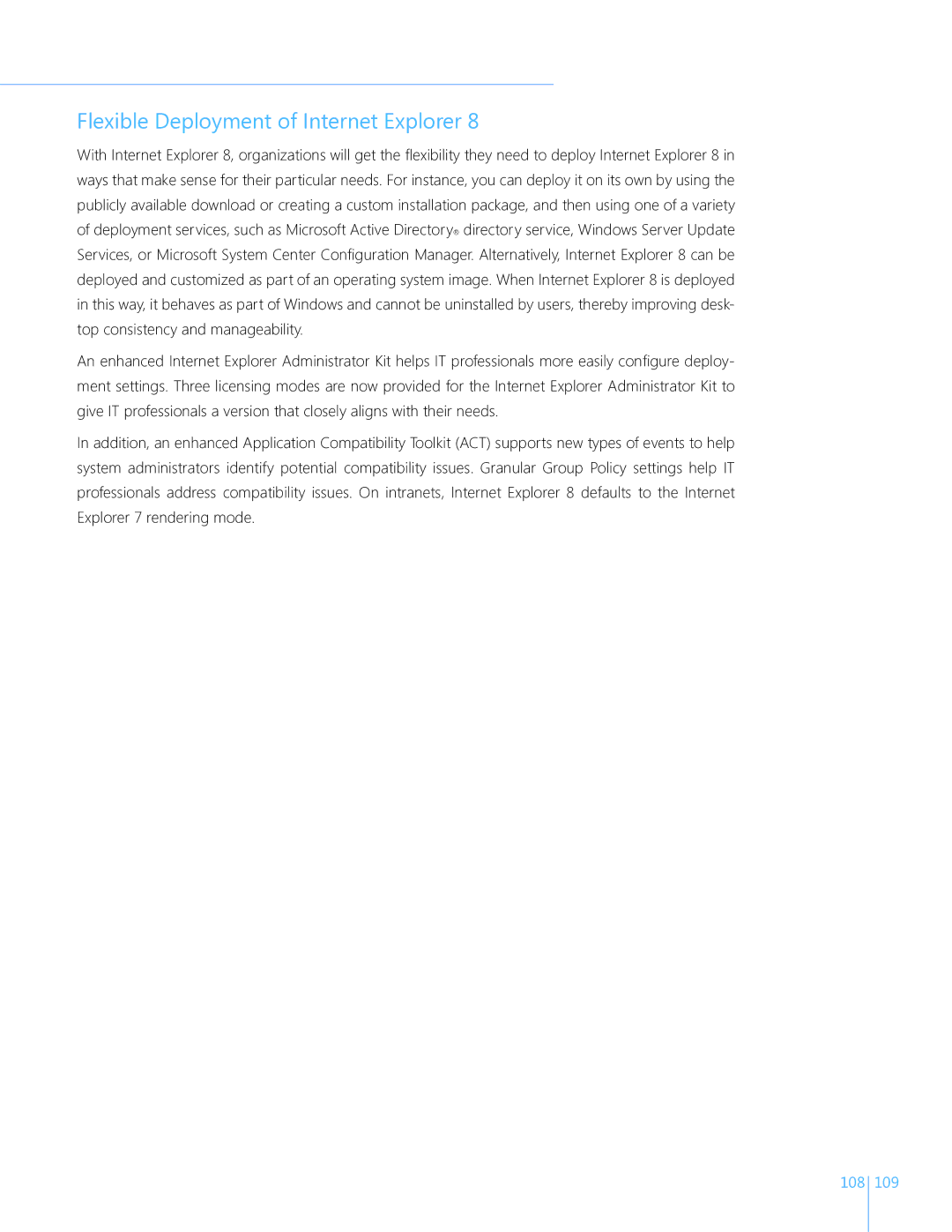 Microsoft FQC-04649, GLC00182, GLC01878, GLC00184, GFC00941, GFC02021, GLC-01809 manual Flexible Deployment of Internet Explorer 