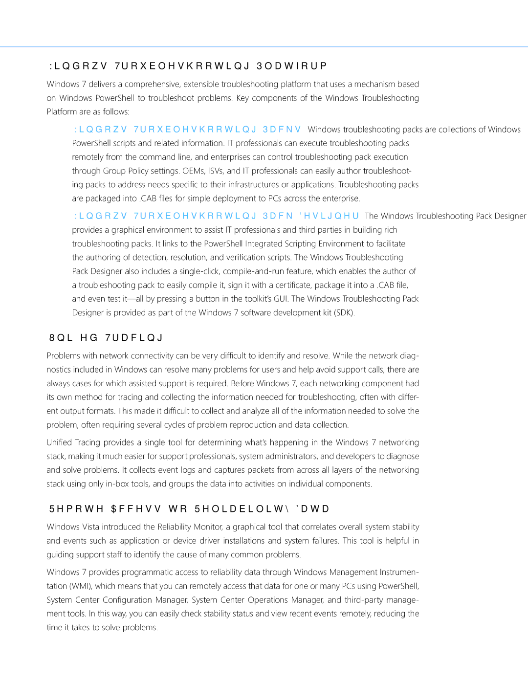 Microsoft FQC00130, GLC00182, GLC01878 Windows Troubleshooting Platform, Unified Tracing, Remote Access to Reliability Data 