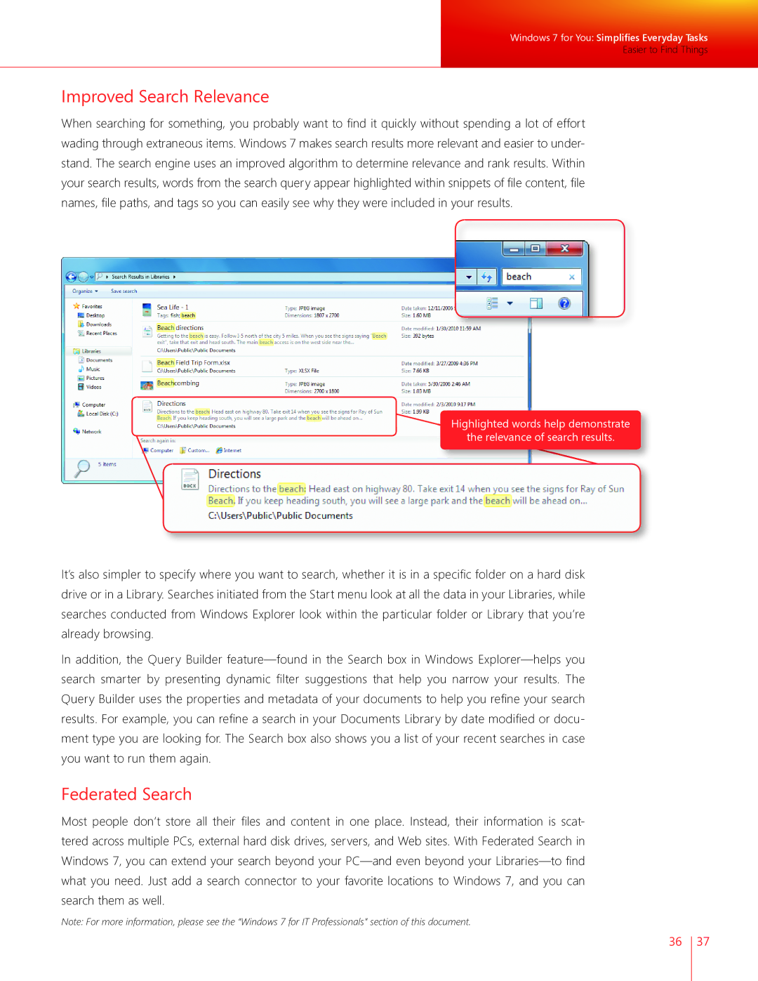 Microsoft FQC-04649, GLC00182, GLC01878, GLC00184, GFC00941, GFC02021, GLC-01809 Improved Search Relevance, Federated Search 