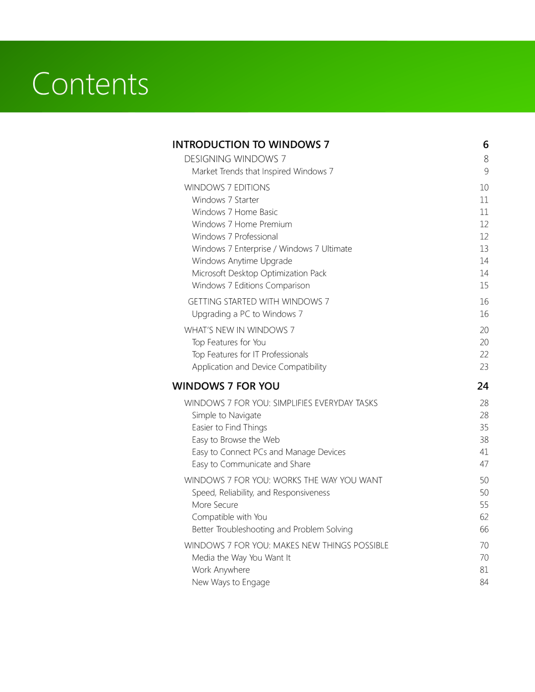 Microsoft GFC02021, GLC00182, GLC01878, GLC00184, GFC00941, GLC-01809, GFC-02050, GLC01844, GFC02050, GLC-01909, GFC00019 Contents 