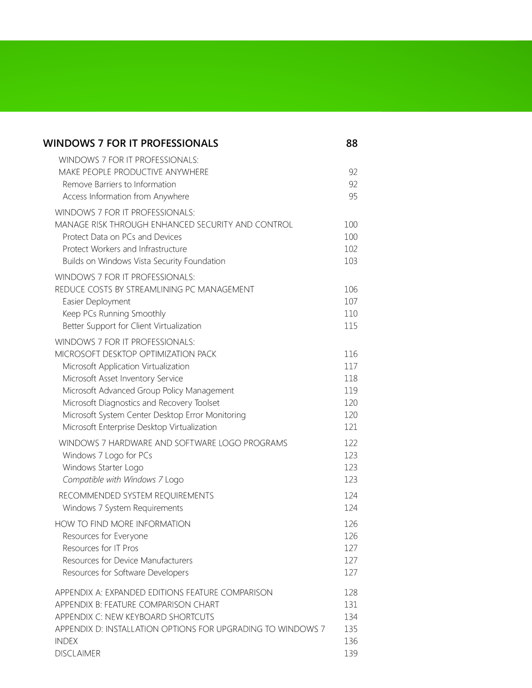 Microsoft GLC-01809, GLC00182, GLC01878, GLC00184, GFC00941, GFC02021, GFC-02050, GLC01844 manual Windows 7 for IT Professionals 