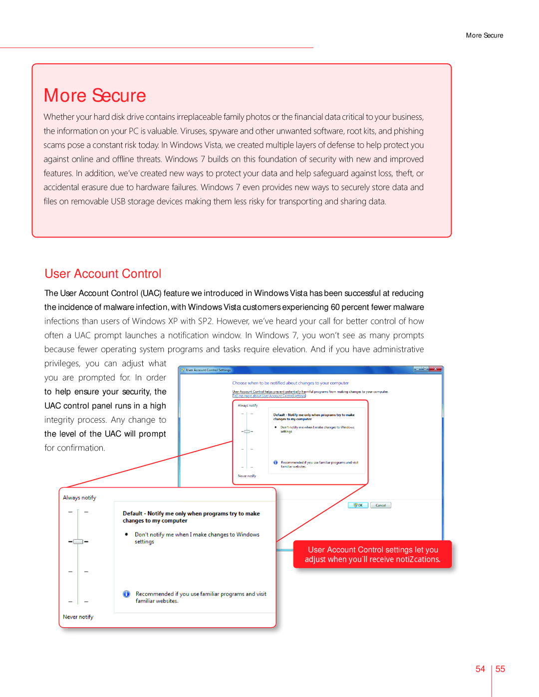 Microsoft GLC01844, GLC00182, GLC01878, GLC00184, GFC00941, GFC02021, GLC-01809, GFC-02050 More Secure, User Account Control 