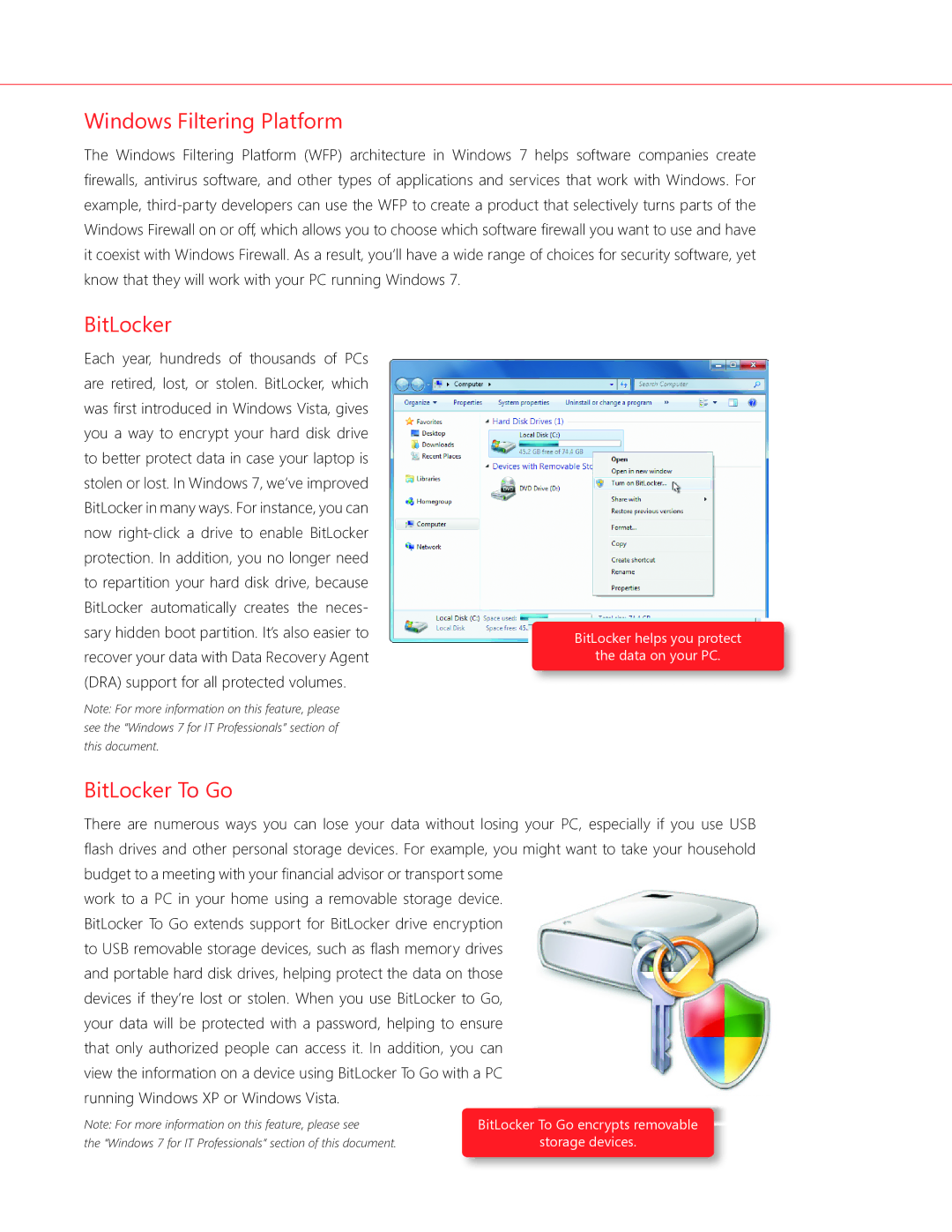 Microsoft QLF-00195, GLC00182, GLC01878, GLC00184, GFC00941, GFC02021, GLC01844 Windows Filtering Platform, BitLocker To Go 