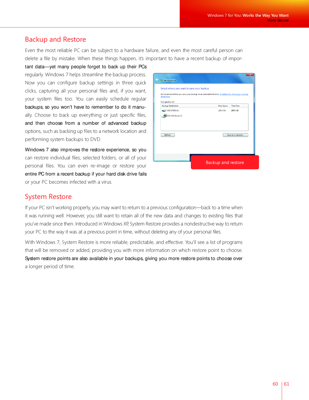 Microsoft FQC-04649, GLC00182, GLC01878, GLC00184, GFC00941, GFC02021, GLC-01809, GFC-02050 Backup and Restore, System Restore 