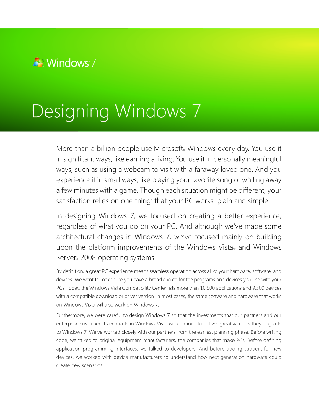 Microsoft GFC02050, GLC00182, GLC01878, GLC00184, GFC00941, GFC02021, GLC-01809, GFC-02050, GLC01844, GLC-01909 Designing Windows 