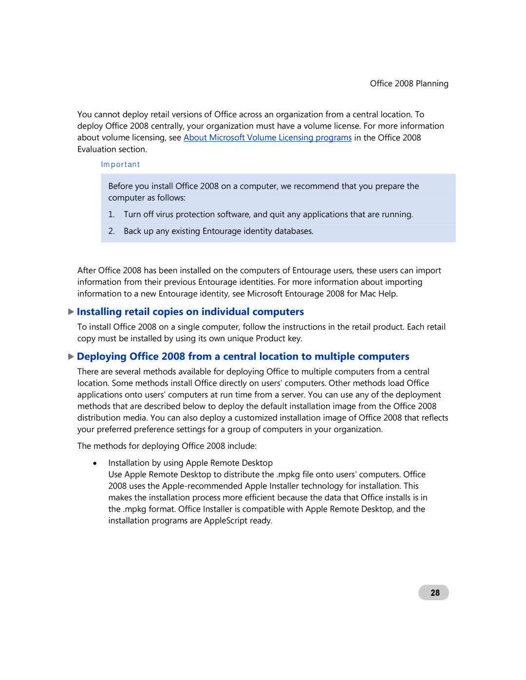 Microsoft GZA-00006 manual Installing retail copies on individual computers 