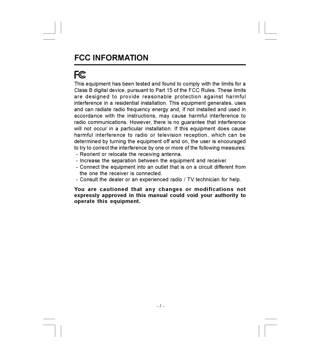 Microsoft HDP-3202-BS instruction manual FCC Information 