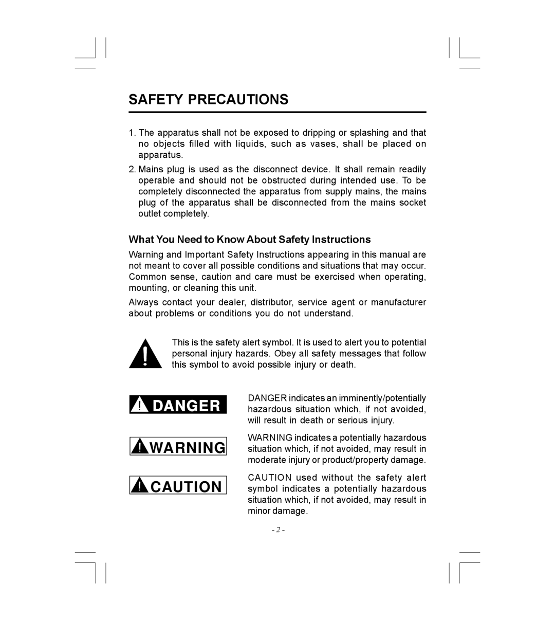 Microsoft HDP-3202-BS instruction manual Safety Precautions, What You Need to Know About Safety Instructions 