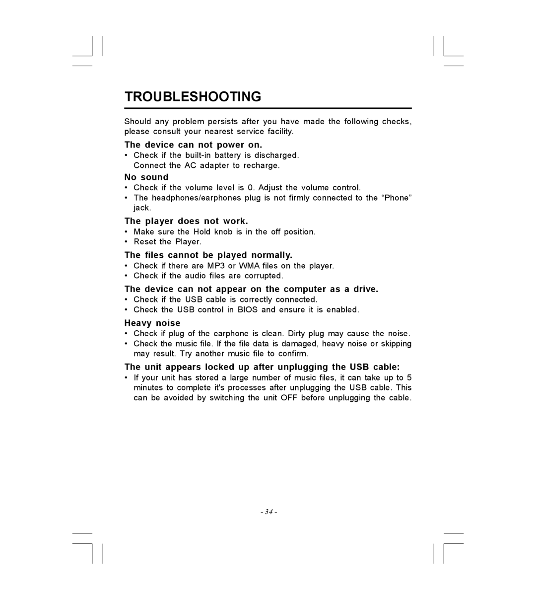 Microsoft HDP-3202-BS instruction manual Troubleshooting 