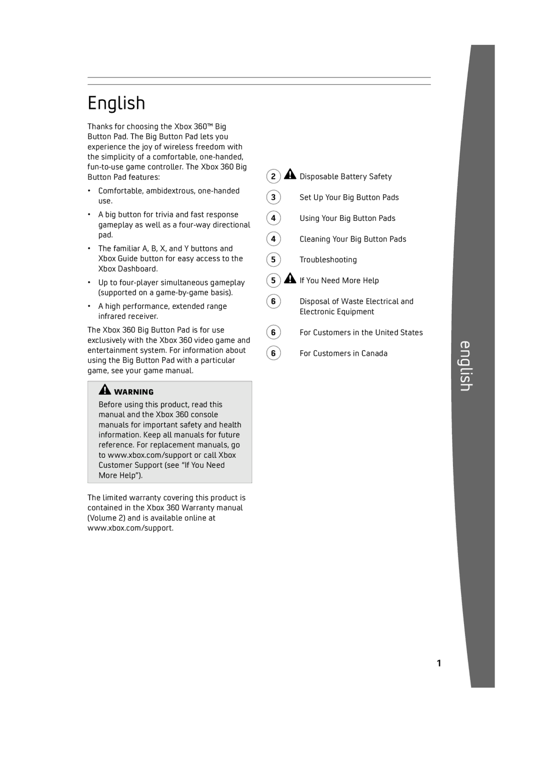 Microsoft 032502, ICES-003, Big Button Pad manual English 