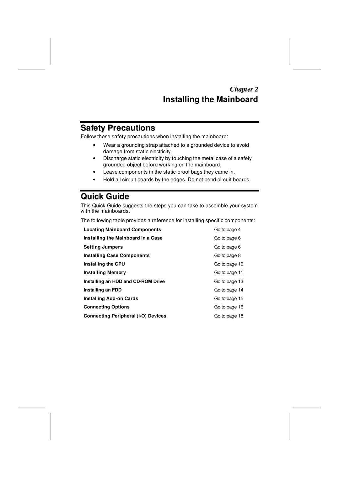 Microsoft K7S5A, mainboard manual Installing the Mainboard Safety Precautions, Quick Guide 