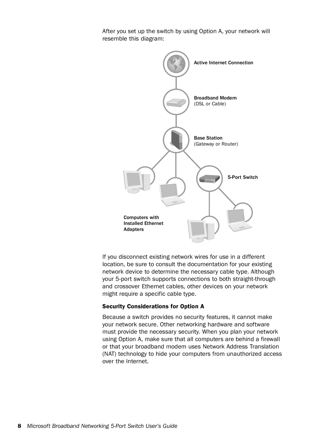 Microsoft MN-150 manual Microsoft Broadband Networking 5-Port Switch User’s Guide 