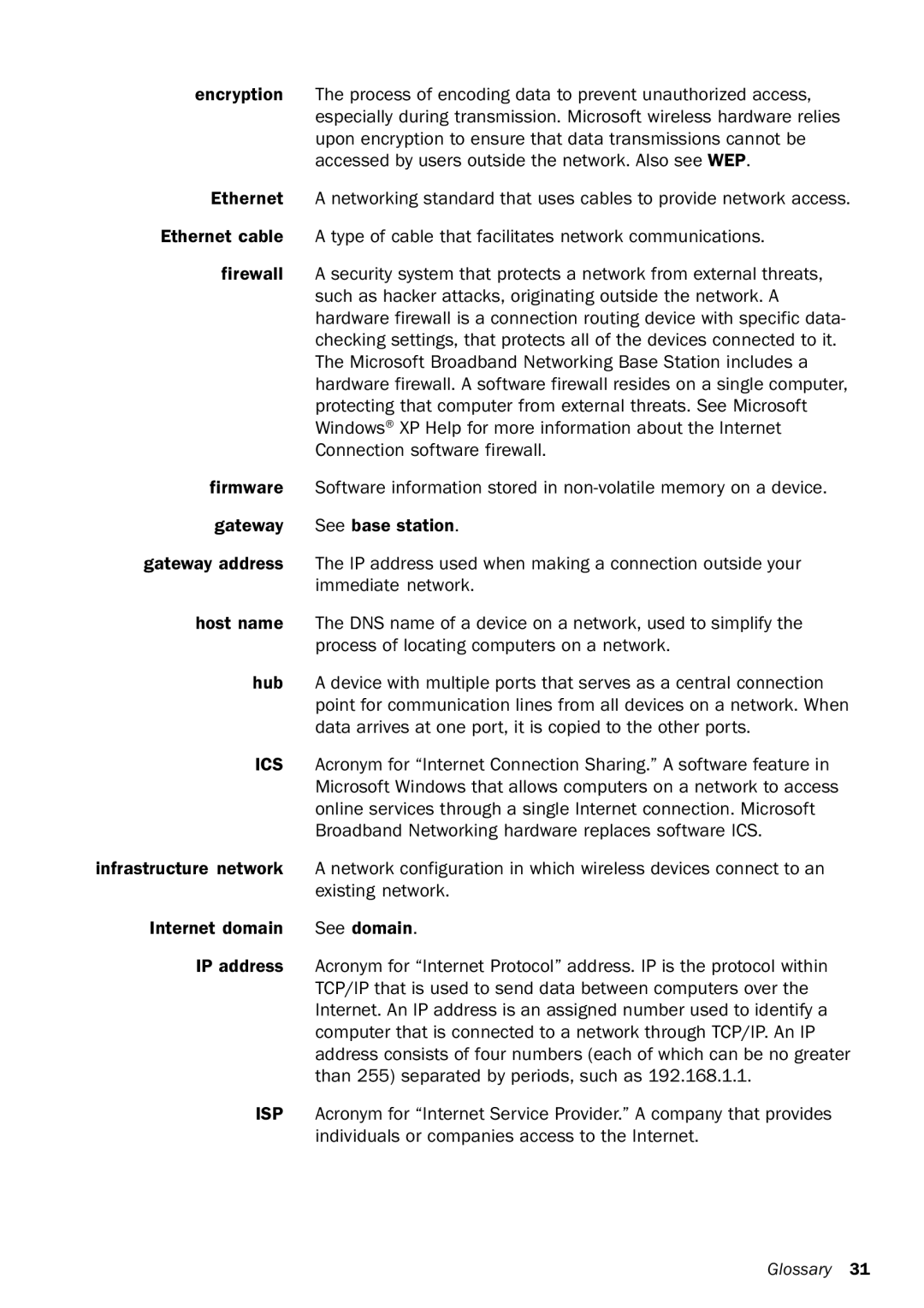 Microsoft MN-150 manual Glossary 