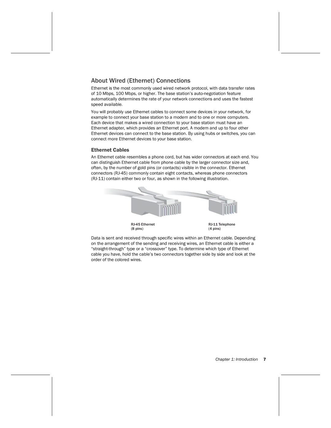 Microsoft MN-500 manual About Wired Ethernet Connections, Ethernet Cables 