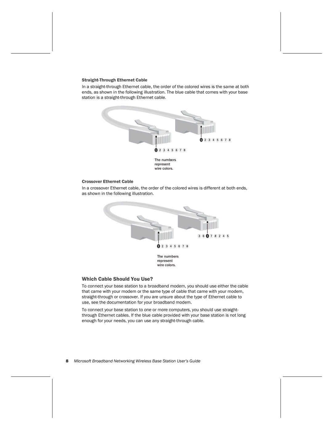 Microsoft MN-500 manual Which Cable Should You Use?, Straight-Through Ethernet Cable, Crossover Ethernet Cable 