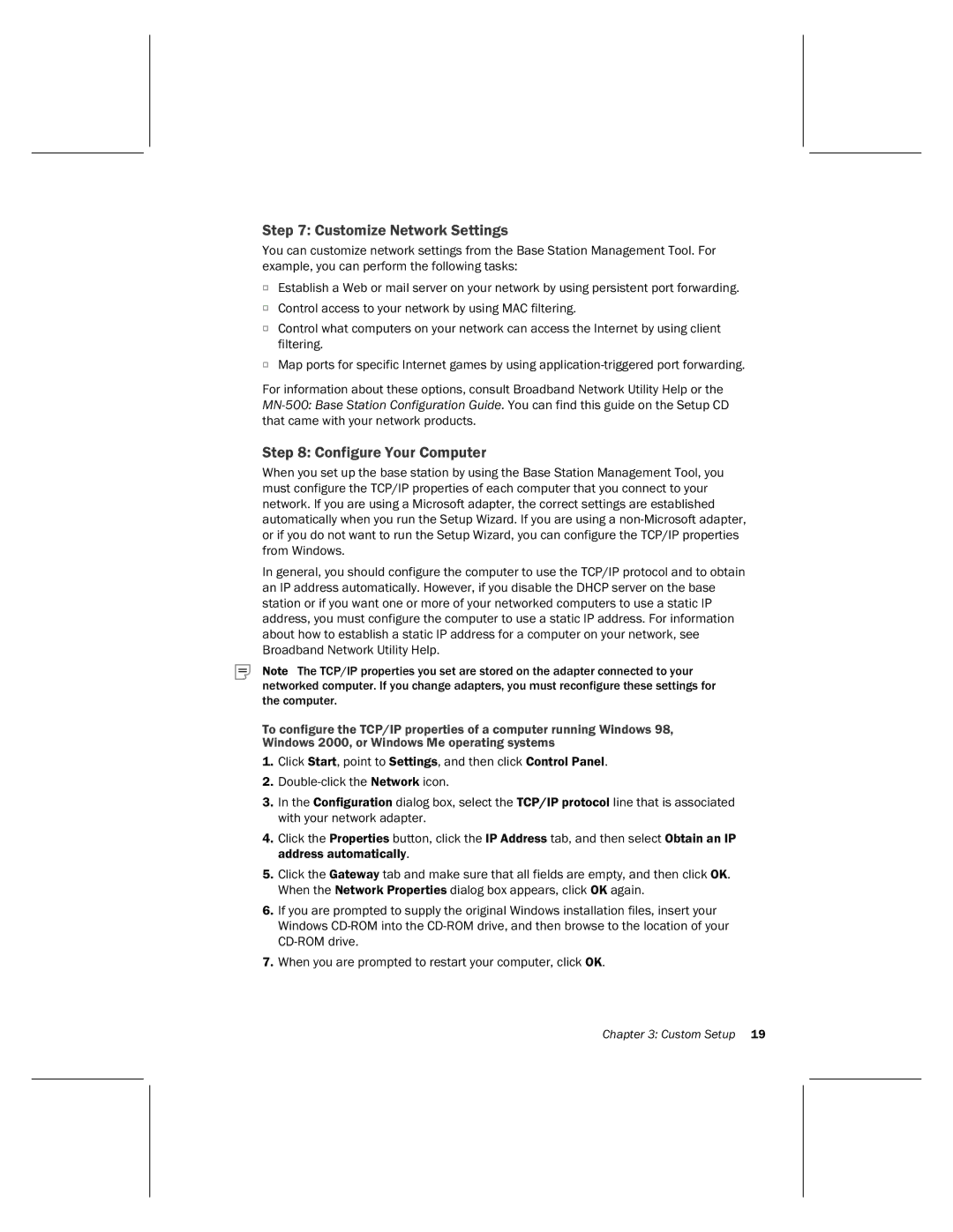 Microsoft MN-500 manual Customize Network Settings, Configure Your Computer 