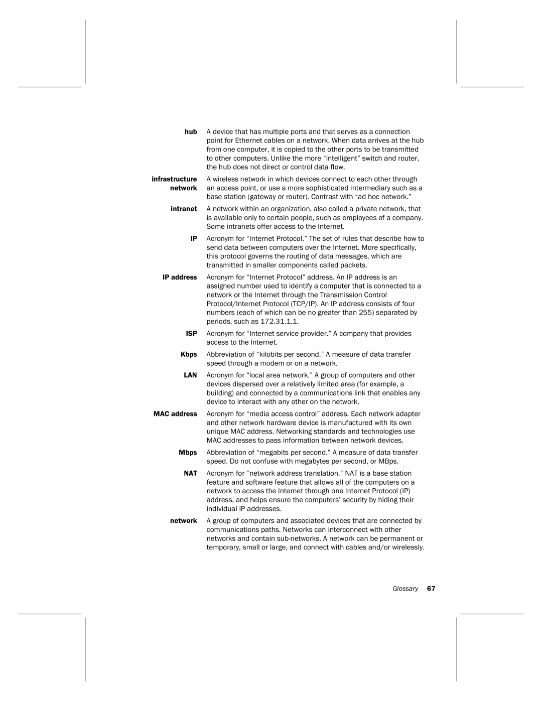 Microsoft MN-500 manual Glossary 